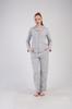 Women's Interlock Pajama Long Pants Collar XXL Vienetta Button-up