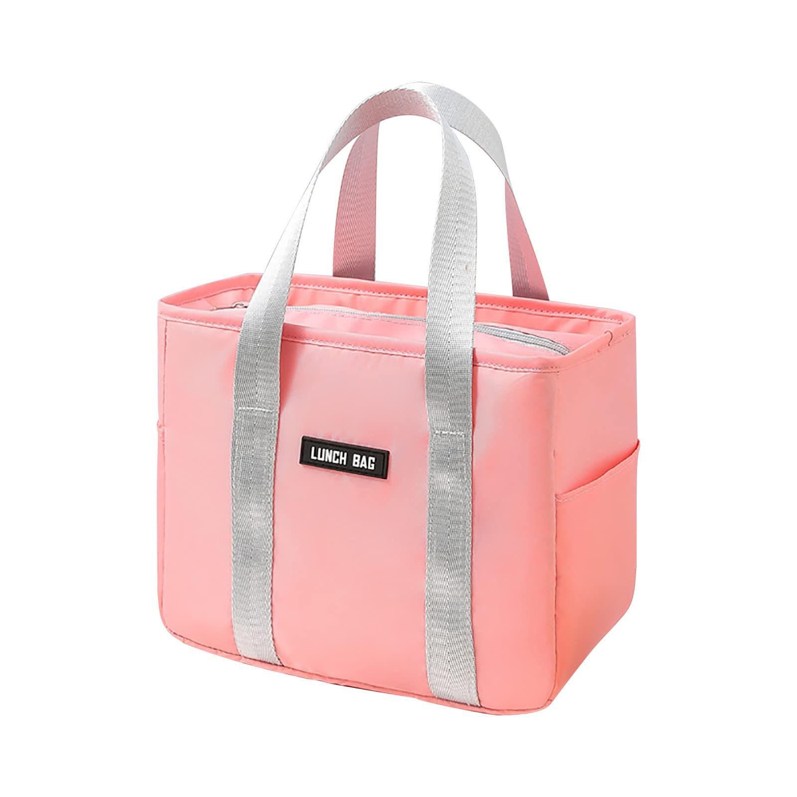 

Insulated Lunch Box, Large Capacity Thermal Bag, Food Delivery Storage Container For Cooler Tote Travel Picnic Pouch One Size рожевий