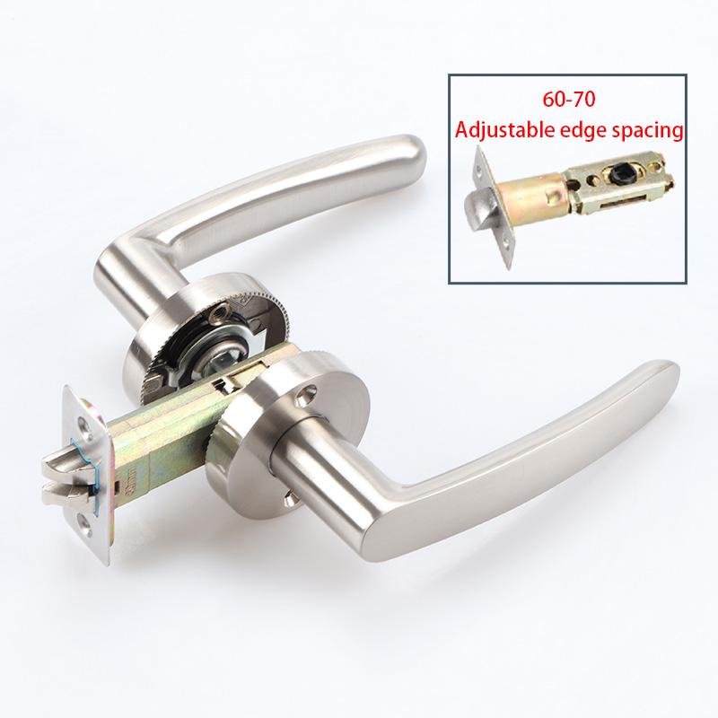 Door Handle Door Handle Lock Square Slot Privacy Mask Interior Bedroom Room Bathroom Three-bar Ball Lock Hardware