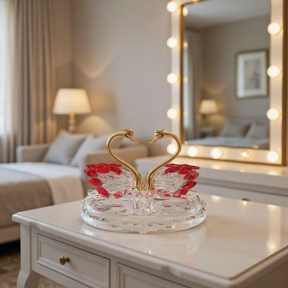 Exquisite Crystal Crystal Swan Ornaments Light Luxury Glass Swans Swan Figurines Car Interior