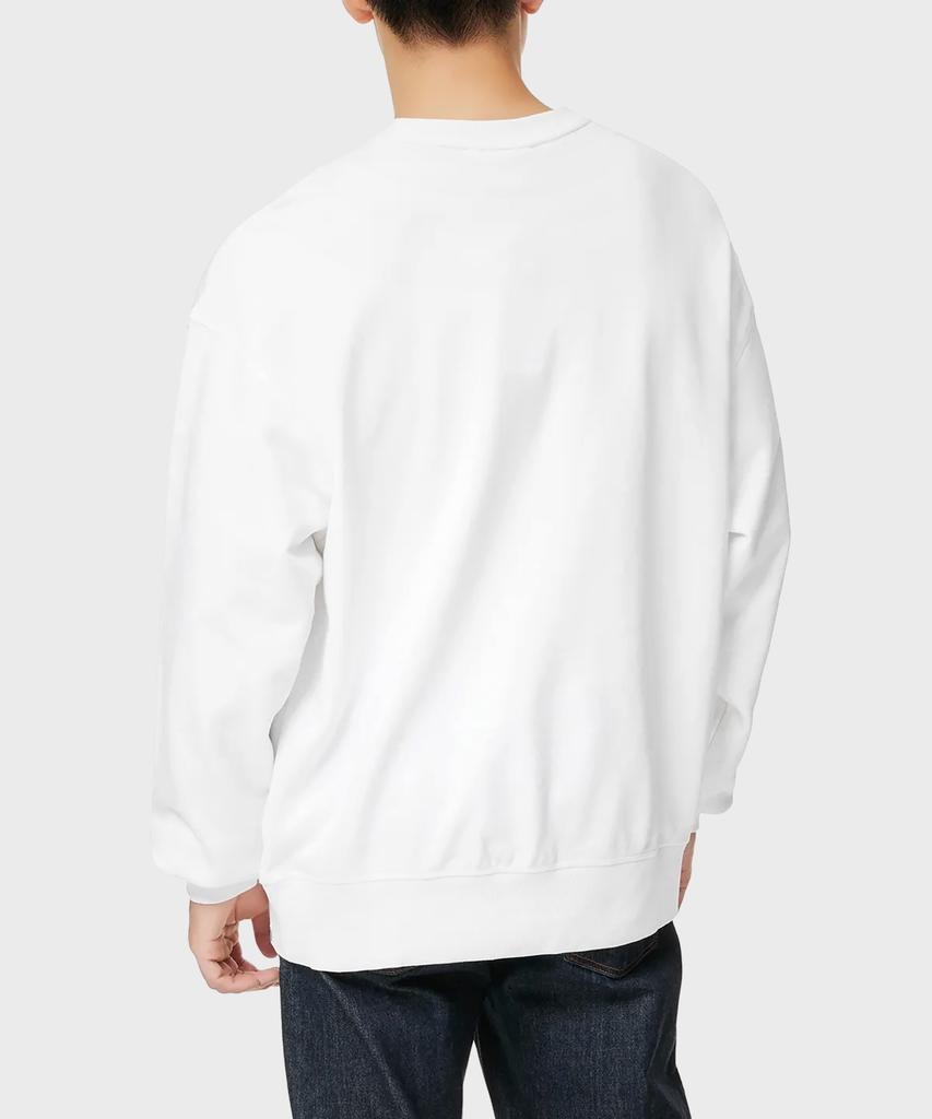 DICKIES French Terry Relaxed Small Embroidered Logo Crewneck White