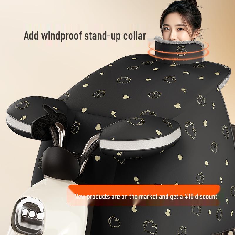 2025 Winter Extra Thick Fleece-Lined Electric Vehicle Windshield Cover - Waterproof, Warm, & Battery-Compatible