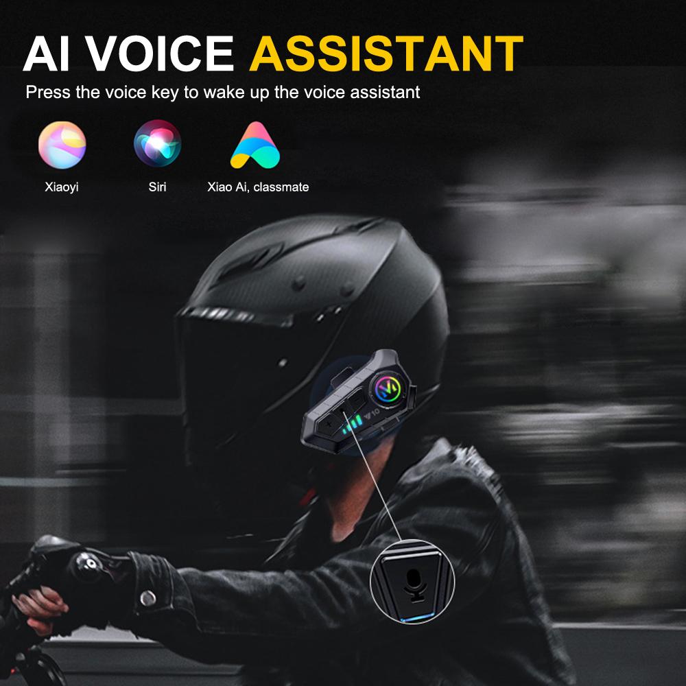 Motorcycle Helmet Bluetooth Intercom LCD Display Multi-Scene Mixed Music Sharing FM Radio