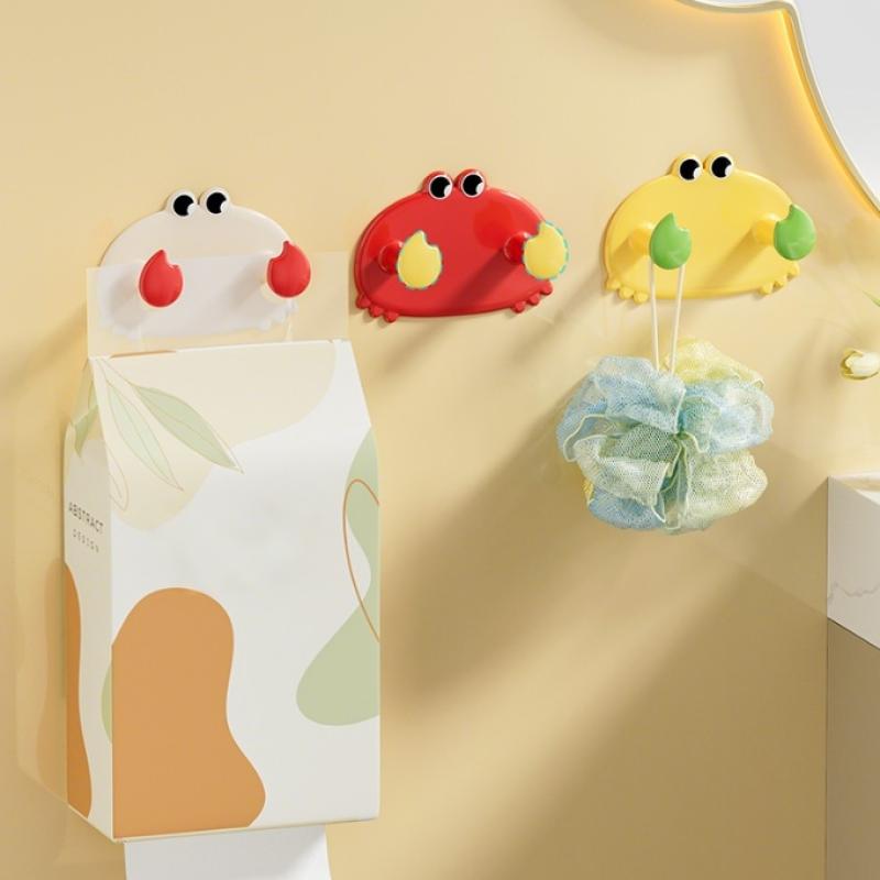 1/3 Stück Cartoon Krabbenförmige Wandhaken Starke Klebehaken Haken Für Küche Badezimmer Wohnheimzimmer Dekor Aufbewahrungshaken