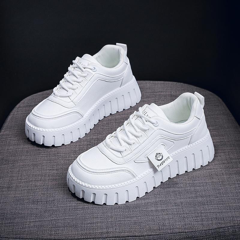 Fashion Perforated Ecoleather High Heels Shoes For Women Big Sneakers Dark Blue Shoes Sport Low Cost Best-selling Trainers