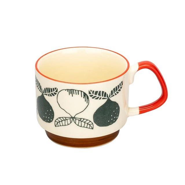 

300ml Retro Japanese Flower Ceramic Coffee Mug Set with Handgrip for Office Milk And Oats Water Cup Kitchen Party Drinkware 300ml
