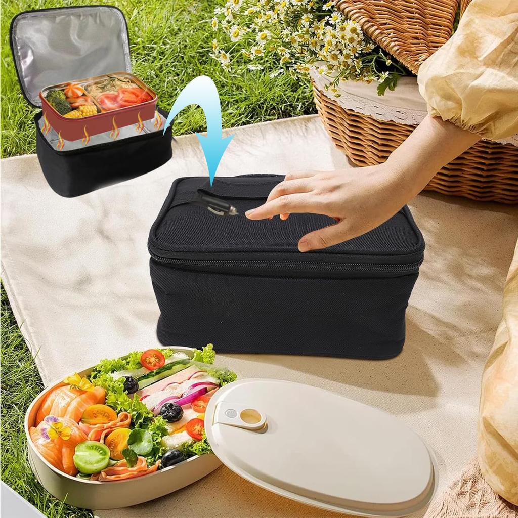 OptiPro Portable Lunch Large Lunch Picnic Box for and Unisex Oven, USB-Heated Box, Leak-Proof, Insulated, Capacity, Waterproof, Fast-Heating