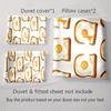 "Egg toast pattern" Bedding Duvet cover sets Duvet covers Pillowcases gifts (1 * Duvet Cover 2 * Pillowcases, without duvet insert)