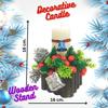 Decorative Candle with Wooden Stand Wax Pillar Design Round Merry Christmas Candles with Decoration Items