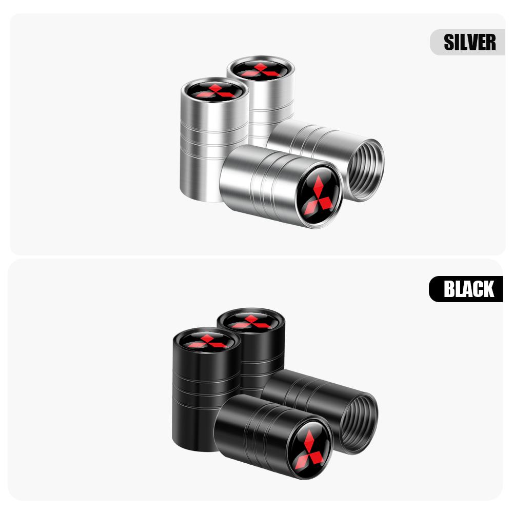 4Pcs Metal Car Wheel Tire Valve Caps Stem Case Cover Accessories For Mitsubishi 9 Ralliart X EX ASX Colt Outlander Pajero Lancer
