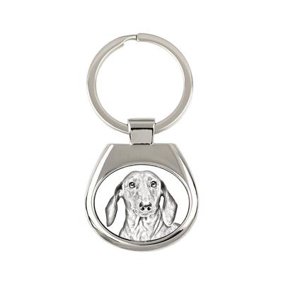 Dachshund de pelo duro, cachorro salsicha, cachorro texugo - chaveiro com cachorro, chaveiro com estampa, pingente personalizado da marca