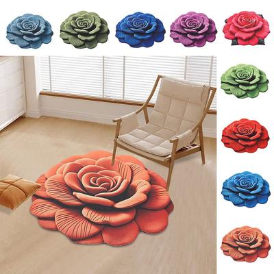 Soft Peony Floor Mat Non-slip Door Gasket Bathroom Floor Mat  for Living Room Tea Table Bedside