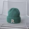 New R letter wool hat women's autumn and winter knitted hat parent-child cold hat trendy versatile casual warm hat