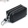 Echte Leder Auto Schlüsselbörsen Mode Schlüsselhalter Hausmeister Schlüssel Organizer Doppelreißverschluss Schlüsselanhänger Etui Schlüssel Tasche Münzbeutel
