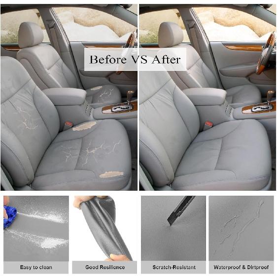 Front Driver Bottom Perforated Replacement Microfiber Leather Seat Cover Gray Compatible with Lexus ES300 ES330 2002 2003 2004 2005 2006