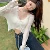 Summer Long Sleeve Knit Coat Women's Versatile Cardigan Outer Wear Lace Shawl Sun Protection Shirt