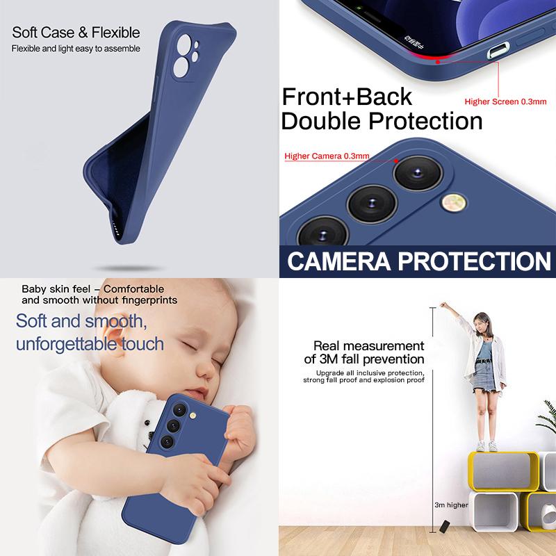 For S24 S23 Ultra Plus Case Square Liquid Silicone Phone Cases For Samsung Galaxy S24 S23 S22 Ultra Plus S24Plus S24Ultra Soft Cover