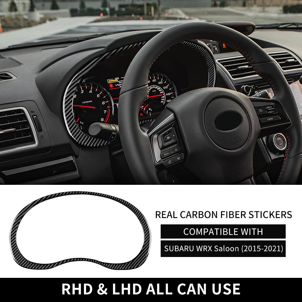 For Subaru WRX Saloon 2015 2016 2017 2018 2019 2020 2021 LHD RHD Car Real Carbon Fiber Sticker Speedometer Dashboard Sticker. Black Carbon