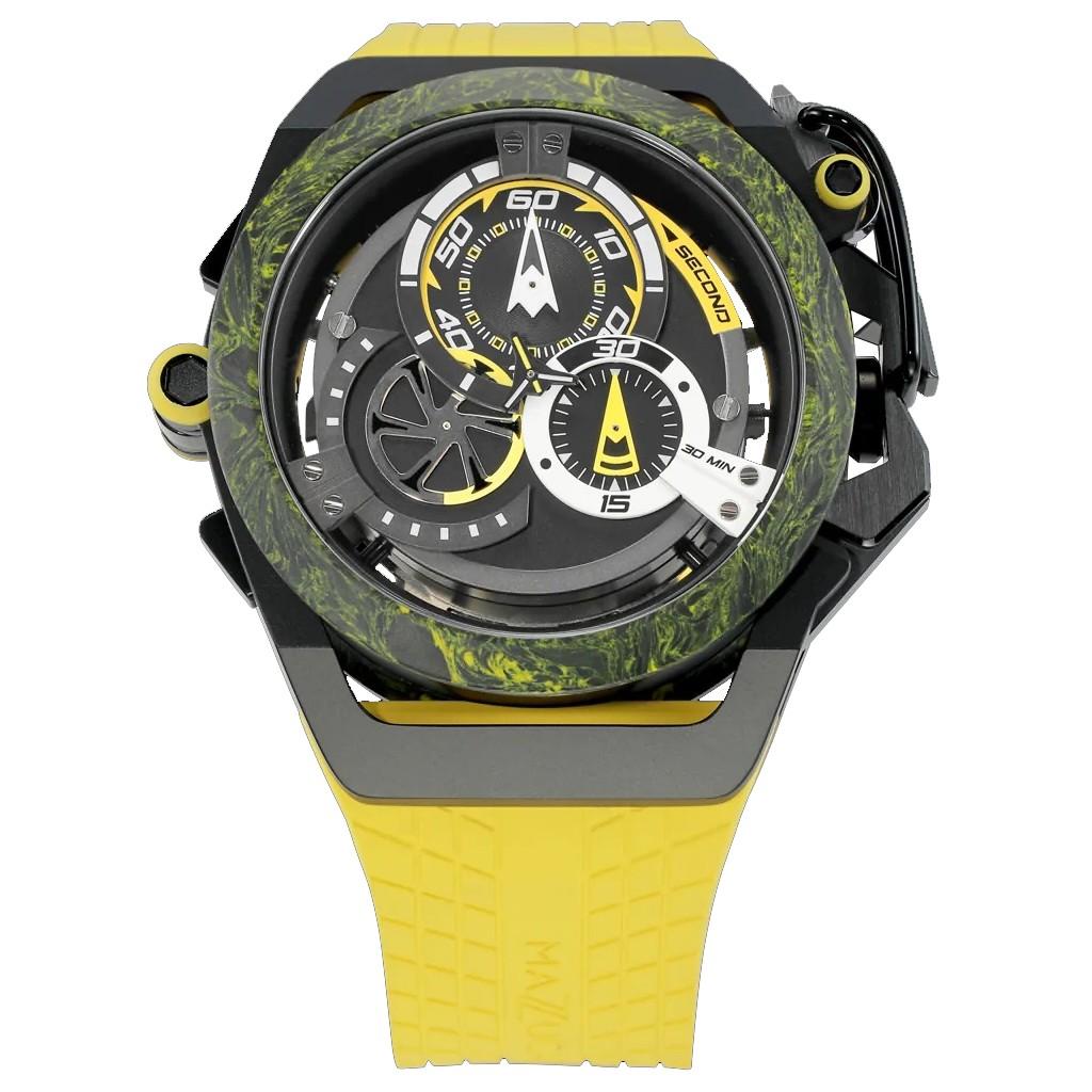 Mazzucato Rim Monza Reversible Chronograph Twin Dial Automatic F1-YWBLK Men's Watch