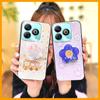 Modedesign TPU Handyhülle für ZTE Blade A75 4G/Z2359 Stoßfest Langlebig Silikon Ständer Cartoon Glitzer Staubdicht
