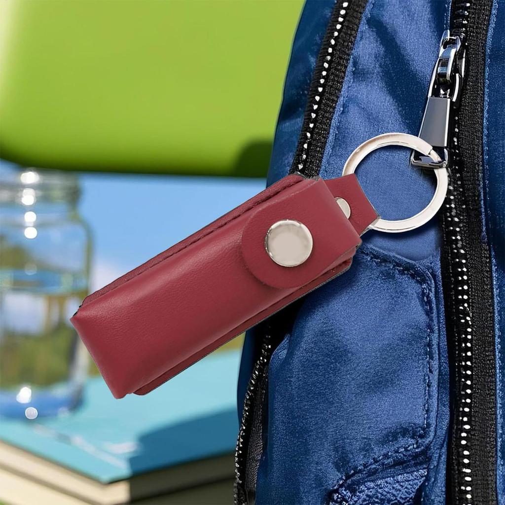 Flash Drive Storage Case USB Flash Drive Leather Case With Protector Cap Anti-Lost Storage Bag For Desk Photographers Card