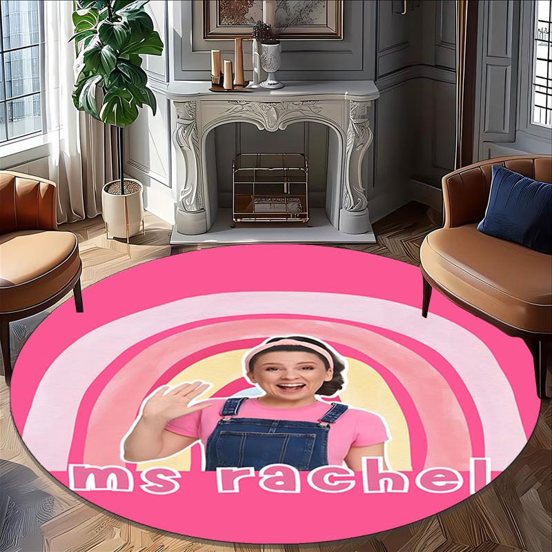 1pc Ms Rachel3 Print Round Carpet Chair Round Carpet Suitable for Bedroom Living Room Home Decorative Carpet