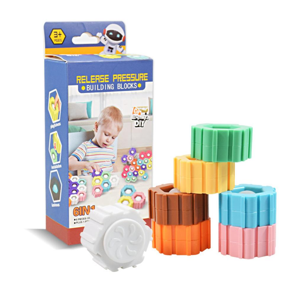 Simple Dimple Puzzle Building Blocks Spinning Top Infinite Assembly Anti Stress Bubble Spinner Kids Education Gyro Fidget Toy