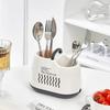 Kitchen Utensil Cutlery Storage With 2 Compartments Organizer Holder Silverware Caddy Chopsticks And Spoon Storage Flatware Rack