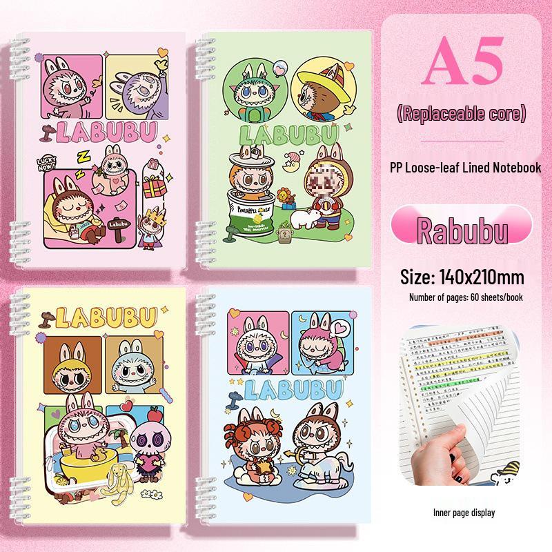 Internet Celebrity Cartoon Puppy Ring Binder: Set of 5 High-Value Notebooks & 7 Journals