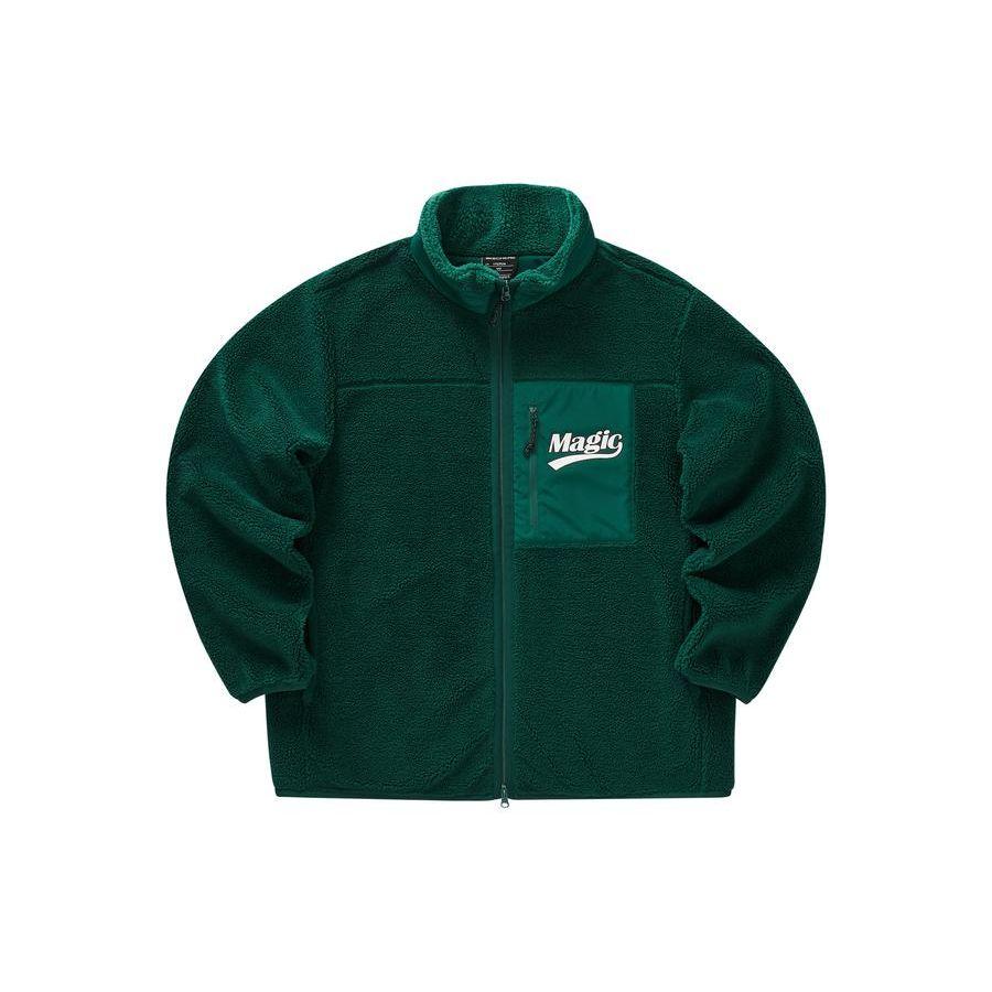 Skechers Laughing Monster Series Letter Logo Printed Stand Collar Warm Lamb Fleece Jacket Unisex Outerwear Yellow Pine-Green L322U099-02A2 M