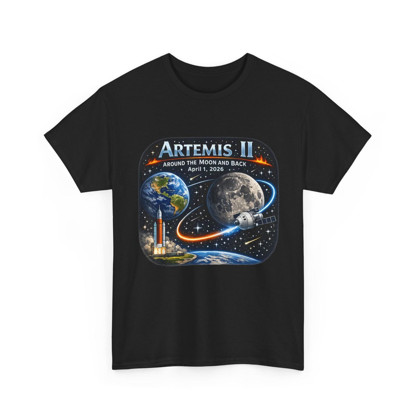 Artemis 2 T-Shirt, Journey Around the Moon and Back 2026 Shirt S