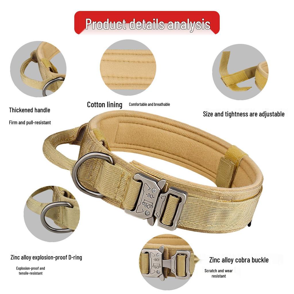 Tactical Anti-Burst Elastic Dog Collar & Leash for Medium To Large Dogs