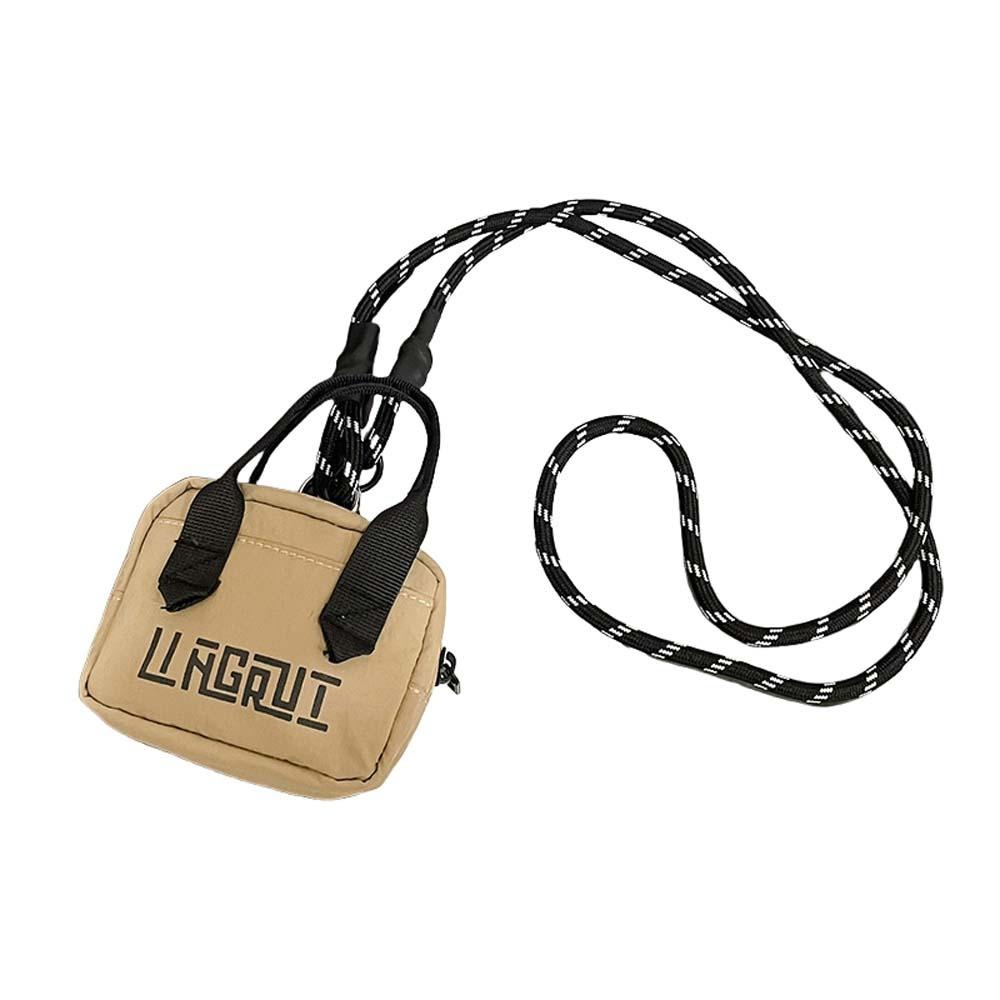 

Small Storage Bag Nylon Mini Crossbody Bag Card Holder Neck Hanging Bag Coin Purse Pendant Travel хаки