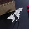 CMM Jewelry Micro Inlay Cubic Zirconia Open Cuff Adjustable Butterfly Rings for Women