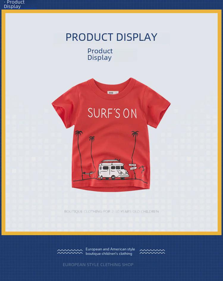 27KIDS Summer Fashion Short-Sleeve T-Shirts for Boys