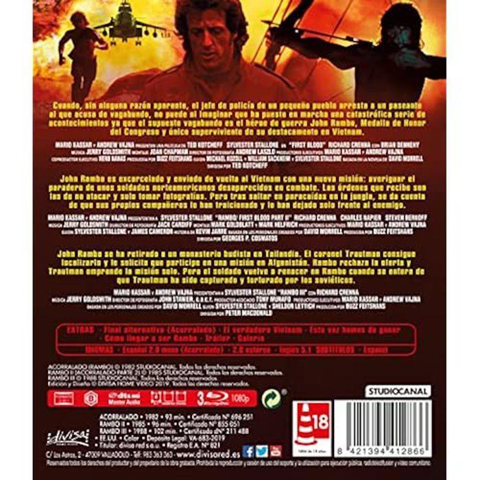 Film - rambo - la trilogie - collection complète - action - aventure - noir