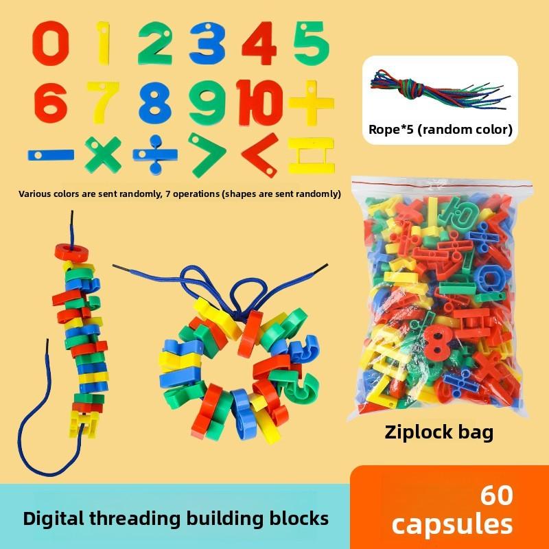Educational Plastic Number Bead Sequencing Toy For Preschool Kids Learning And Fine Motor Skills Development