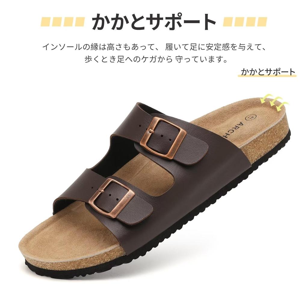 Sandalen für Herren und Kork leicht zu laufen Leder stilvoll Ledergewölbestütze einfach für Outdoor Indoor Unisex [kamafy] Damen, Sandalen, Sandalen,