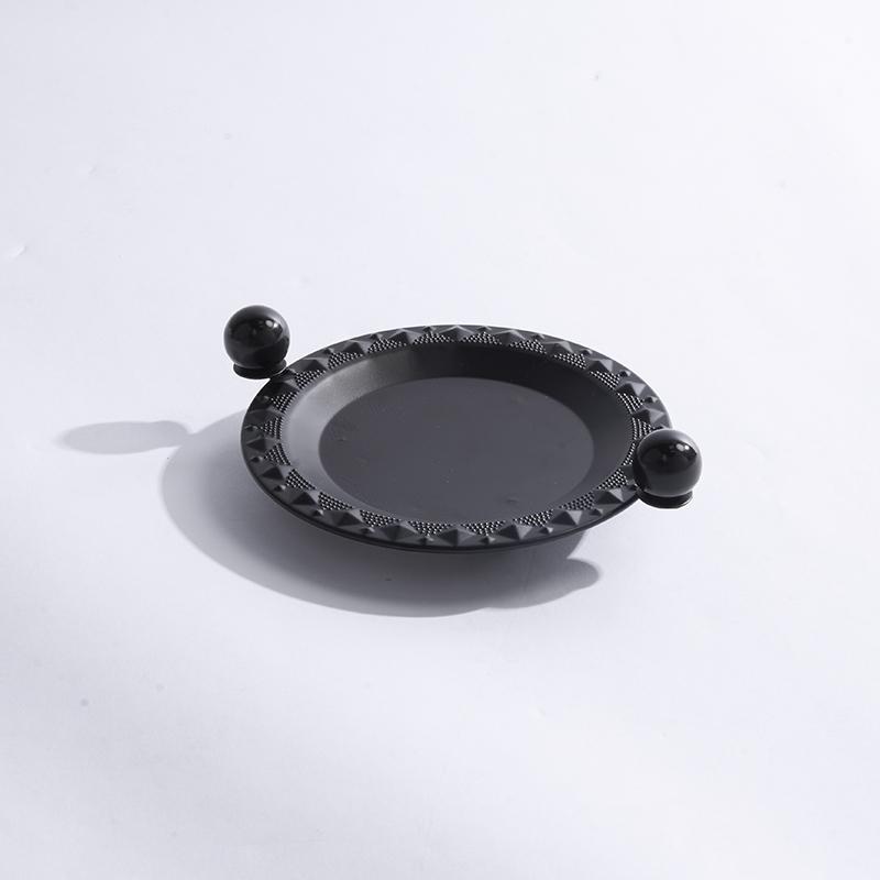 Black and White Square Round Tray