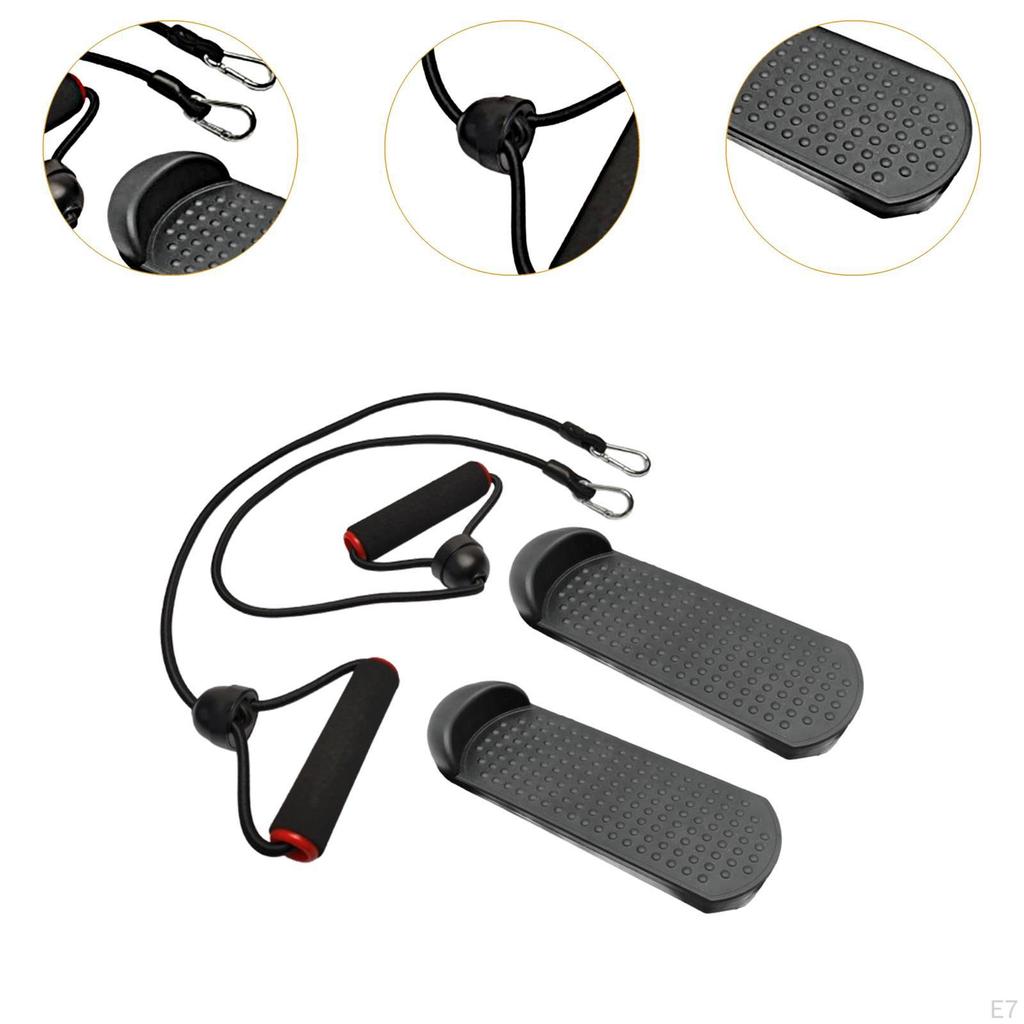 2 Pieces Stair Stepper Pedals Elliptical Machine Foot Accessories with Pull Ropes for Gym