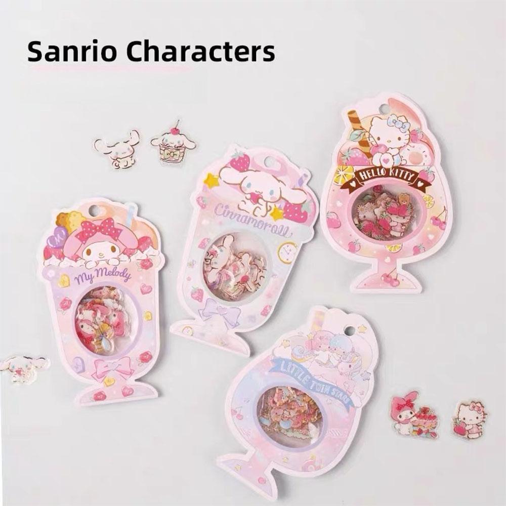 Genuine Sanrio Stickers Pack Hello Kitty Cinnamoroll Melody Decals for Laptop Phone Skateboard Cartoon Sticker for Girls
