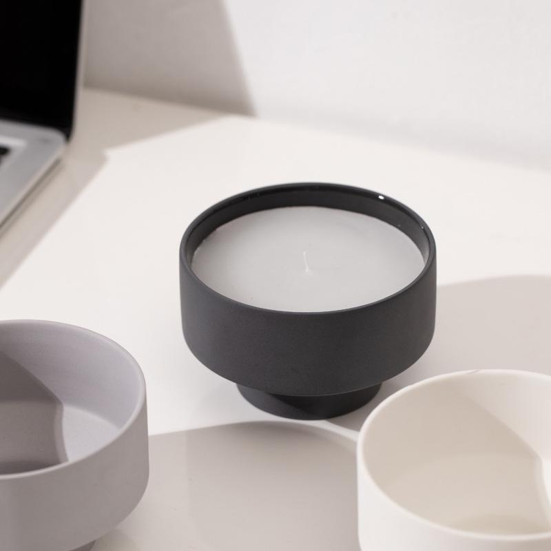 Unique Ceramic Candle Jars Candle Container Vessels Minimalist Ceramic Home Decor Europe Christmas Matte Candle Jar