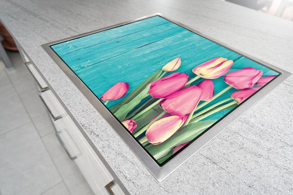 SZKLANA DESKA DO KROJENIA 52x30 TULIPANY