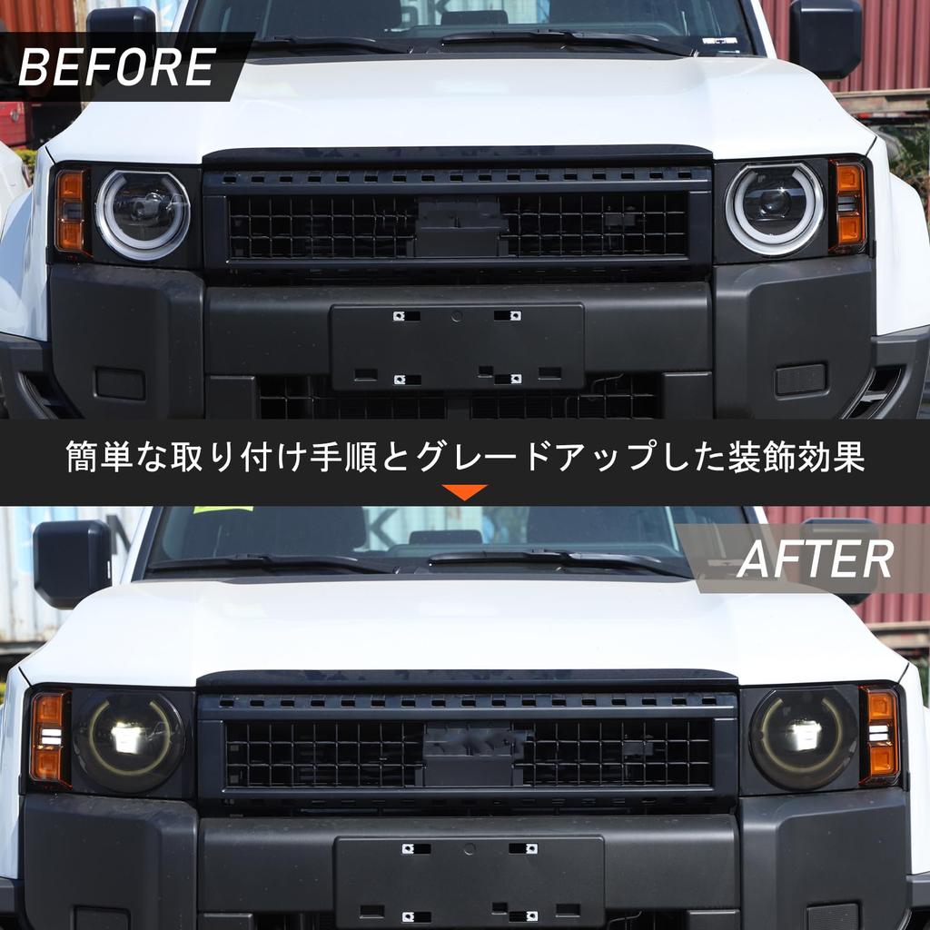 METYOUCAR Toyota Land Cruiser 250 Headlight Smoke Headlight Headlight ABS Adhesive Easy Exterior Custom Set Round Grades Covers, Shells, Panels,