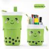 Japanese-Style Cute Milk Tea Pencil Case for Students - Multifunctional, Large Capacity Stationery Bag