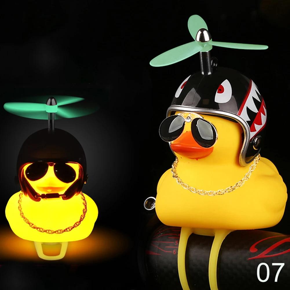 Luminous Airscrew Helmet Standing Duck Broken Wind Small Yellow Duck Motorbike Bicycle Cycling Light Moto Motorcycle Accessories