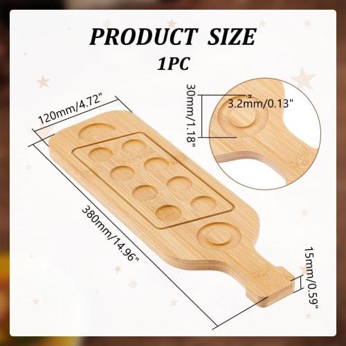 UNICRAFTALE Tequila Shot Board Shot Glass Holder Display with 1 X 8 Shot Glasses, Wine Glass Holder, Wooden Glass Cup Serving Tray for Restaurants, Ba