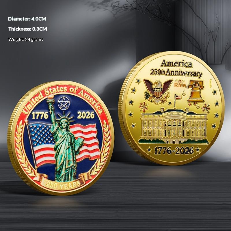 Usa Moneta Commemorativa del 250° Anniversario 1776-2026 Aquila Americana Moneta Souvenir Artigianato Metallico Emblema