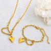 18K Gold Plated Cuban Link Chain Necklace for Women - Stainless Steel, French Retro Design