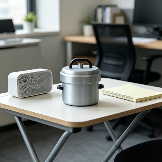 Miniature Pressure Cooker Model 3D Printed Tiny Cookware Ornament with Decompression Button Stress Relief Fidget Toy for Office Desk Decor